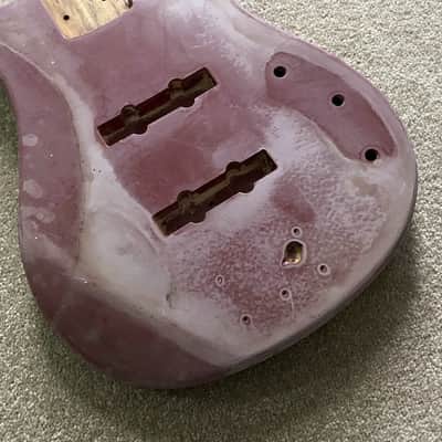 Red DIY Bass Guitar Basswood Body image 4