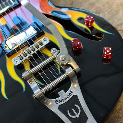 Limited Edition Epiphone FlameKat Semi Hollow Electric Guitar w/Hard Case image 6