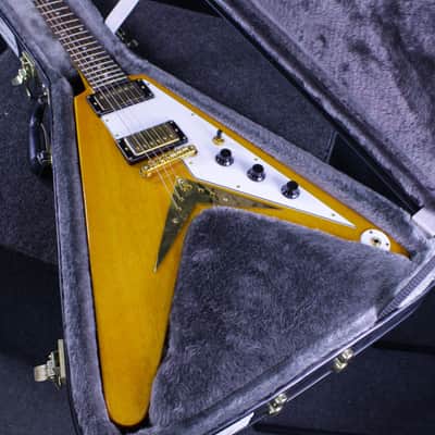 Epiphone '58 Korina Flying V 2023 - Aged Natural (White Pickguard) image 10