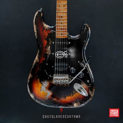 Fender Stratocaster HSS Deluxe Series Sunburst Heavy Aged Relic by East Gloves Customs image 14