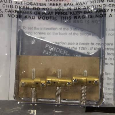 Fender 3-Saddle American Vintage "Hot Rod" Telecaster Bridge Assembly with Compensated Brass Saddles, Nickel image 2