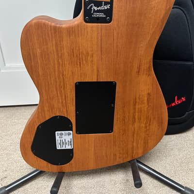 Fender American Acoustasonic Jazzmaster Acoustic Electric Guitar All-Mahogany - Natural image 4