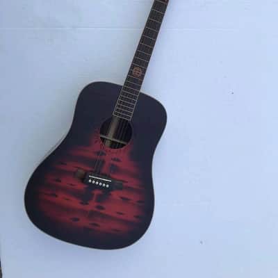 Red Burst 41 Inch Acoustic Guitar, Rosewood Fingerboard, Maple Neck image 5