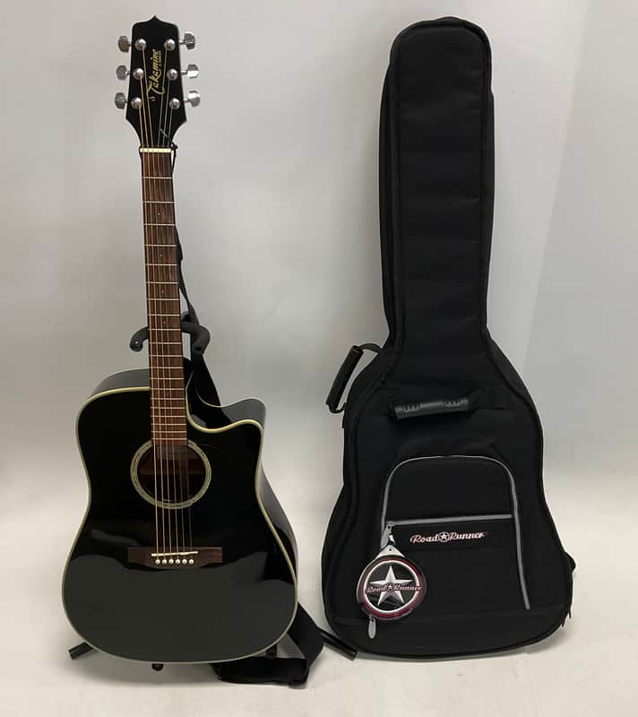 Takamine G Series EG531SC Acoustic Electric Guitar Black Road Runner Gig Bag image 1