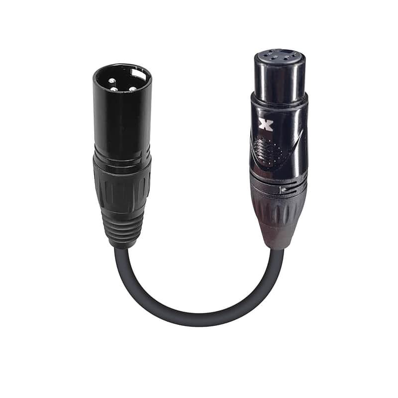 ProX XC-DMX3M5F 6" Male XLR-3 to Female XLR-5 DMX Cable Adapter image 1
