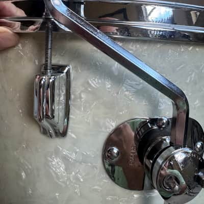 Rogers Vintage Swivo era Dayton Holiday Floor Tom Drum 16” x 16” WMP 60s - White Marine Pearl image 13
