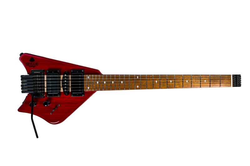 Spade Red Clear With Floating Tremolo HSH Pickups Coil Split & Stiletto Case image 1