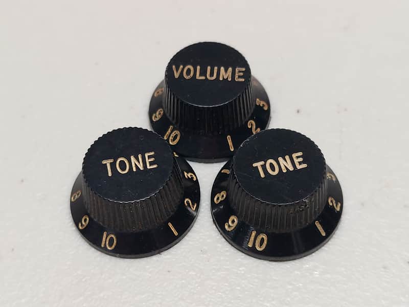 1970s Fender Stratocaster Knob Set (3) - 100% Genuine Vintage image 1