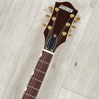 Mint Gretsch Electromatic Limited Flame Okoume Broadkaster Double-Cut Semi-Hollow Guitar, Roundup Or image 9