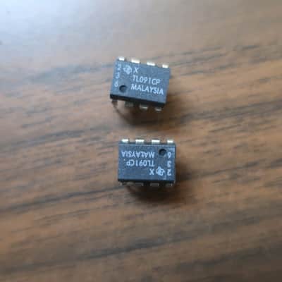 2 Vintage TL091 N-FET Single Operational Amplifier (Op-Amp) Chips Fits ARP Oberheim OB-8 Sequential Circuits Prophet-5 E-mu Drumulator SP 1200 ProCo Rat MXR Distortion+ / Phase 90 Boss OD-1 / Overdrive Series