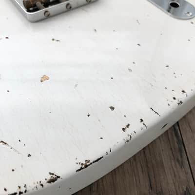FRANCHIN Mars guitar body Relic Aged Olympic White 100% Nitro Lacquer Cracks SS Basswood Telecaster-Tele-T-Style Made in Italy - Stock piece #22320826 image 6