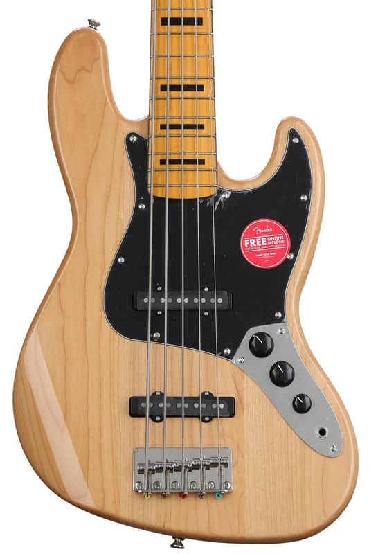 Squier Classic Vibe '70s Jazz Bass V - Natural with Maple Fingerboard (JBasVCV70Natd4) image 1