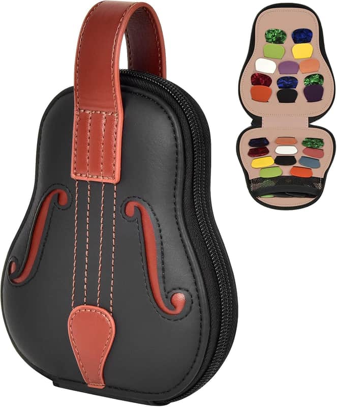 Guitar Picks Holder Case Hold 24+ Packs, Pick Variety Accessories Storage Pouch Organizer for Picko Plectrums for Acoustic Electric Guitars Bass Ukulele (Box Only) image 1