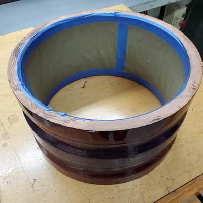 HHG Drums  PRE SALE 13x7 Contoured White Ash Stave Snare  2020 Blue Raspberry High Gloss Burst Lacqu image 5