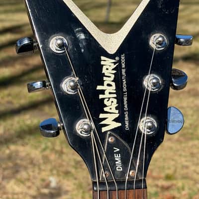2004 Washburn Dimebag Darrell Signature Flying V Dime Black/Silver Pantera image 4