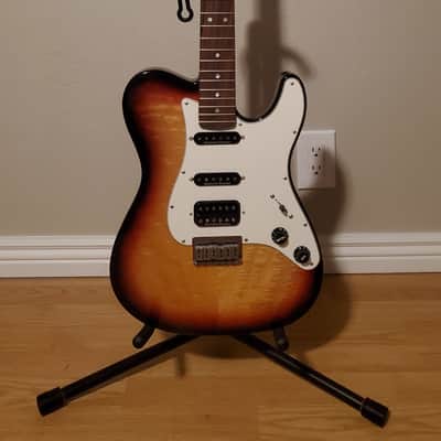 Warmoth Hybrid Tele 2022 - Black-Red-Yellow Burst - Right Hand Reverse image 1