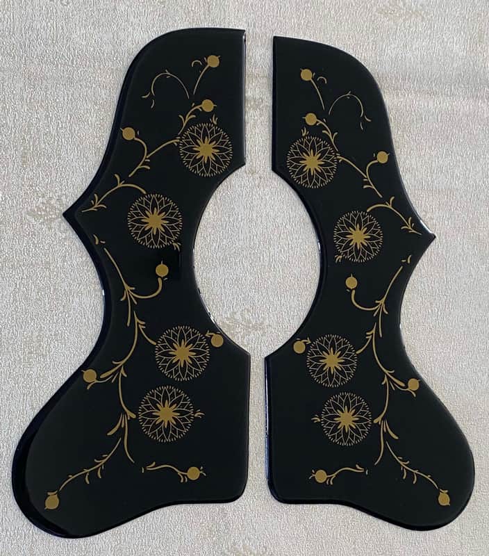 2 Pcs Acoustic Guitar Pickguard Self Adhesive Sheet For Gibson J200 SJ200 ,Crystal Black image 1
