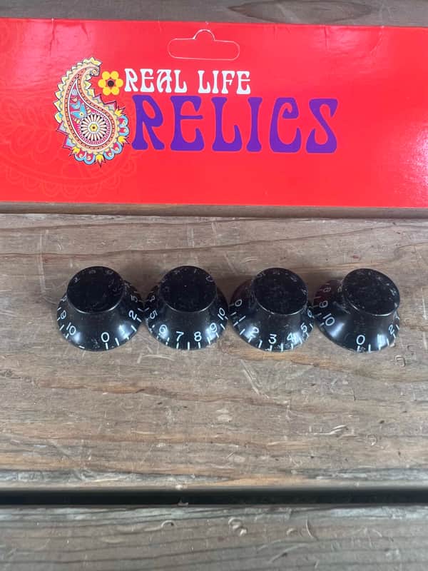 Real Life Relics Black Vintage Bell Knobs (Set of 4)    [DB7] image 1