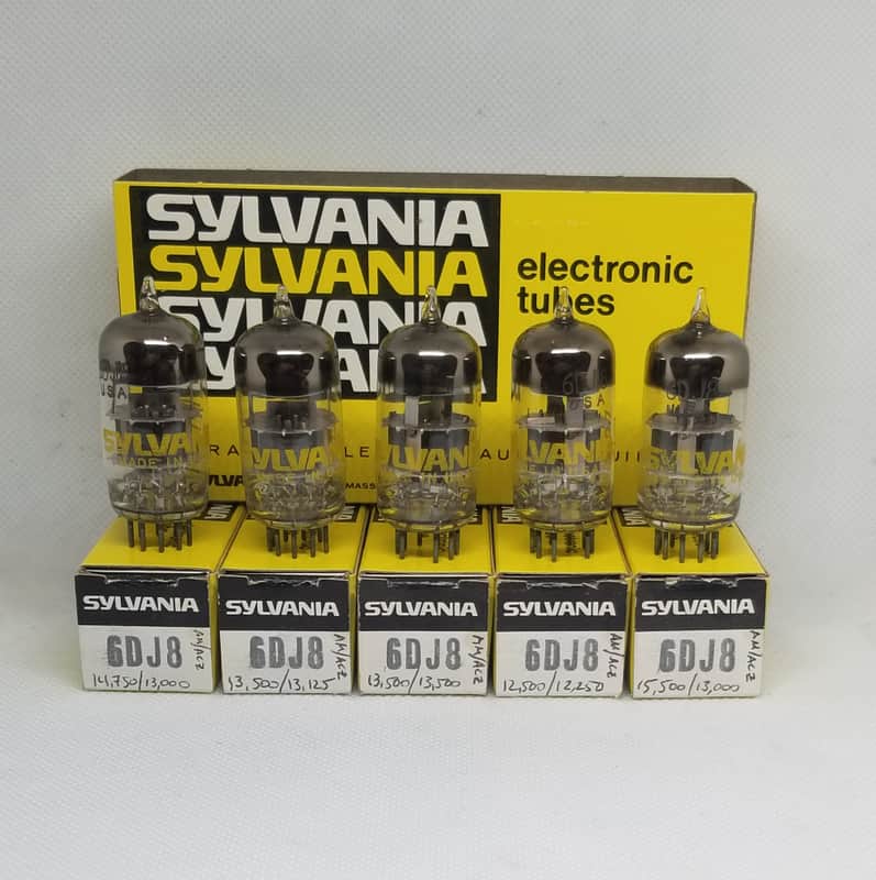 Sylvania 6DJ8 NIB Full Sleeve of 5 NOS ECC88 image 1