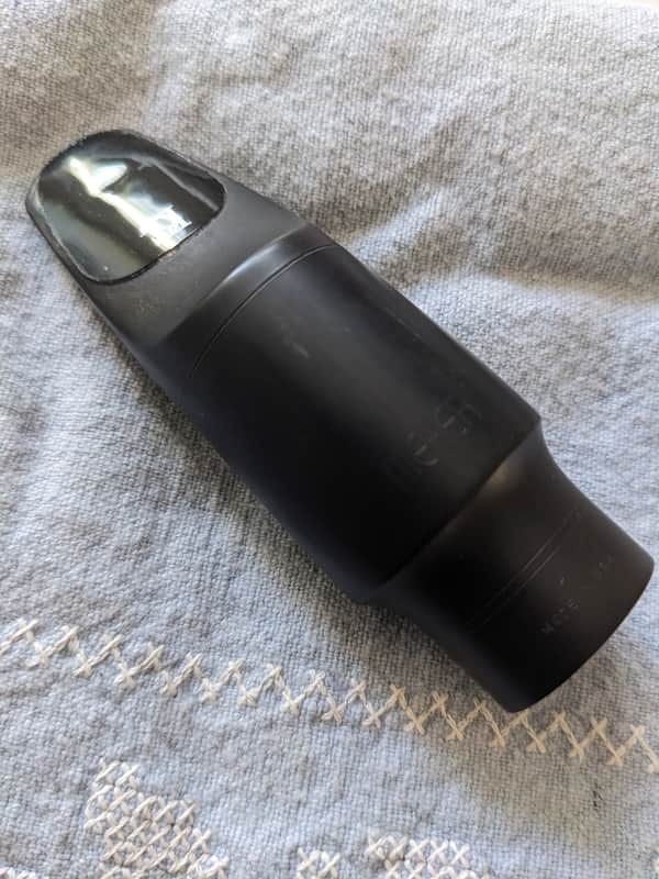 Meyer alto saxophone mouthpiece, 6M, Eric Falcon reface - hard rubber, 1980s image 1