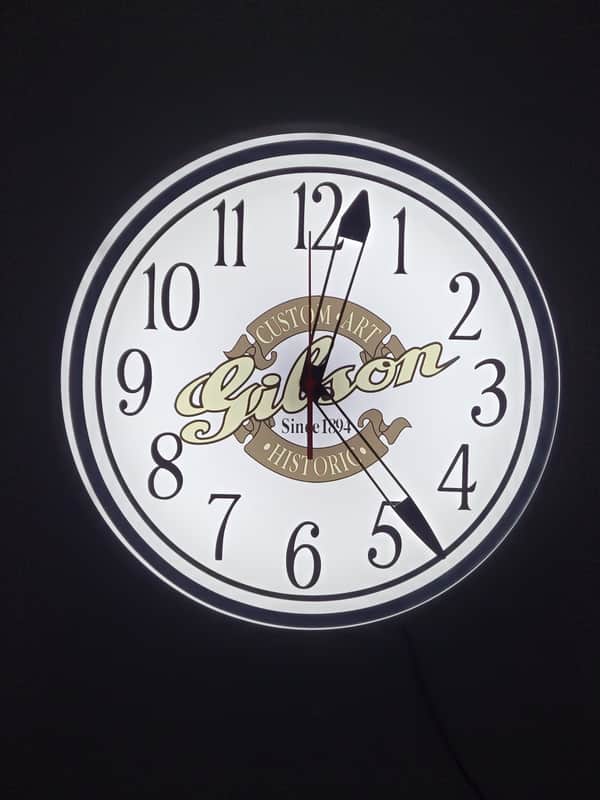 Gibson Custom Shop Custom Art & Historic Dealer Style Light Up Clock Killer Cool Mancave, Studio, Bar, Garage Item image 1