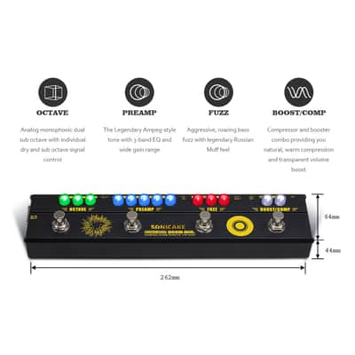 SONICAKE BOOM Ave. Bass Preamp DI Box Multi Effects Compressor Boost Fuzz Octave Pedal with FX Loop(U.S. domestic inventory) image 2
