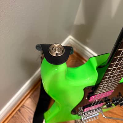 Unbranded Strat-style HH guitar with Floyd Rose - Neon Green image 5