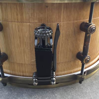 Scott’s Custom Drums 6 1/2”x14” oak stave snare drum 2024 - Natural lacquer image 5