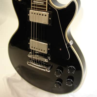 Vintage Memphis LP Copy Electric Guitar Black w/ EMG Pickups image 3