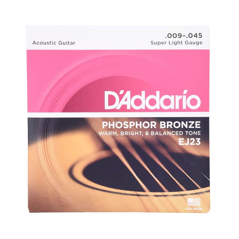 D'Addario EJ23 Phosphor Bronze Acoustic Guitar Strings - Super Light (9 - 45) image 1