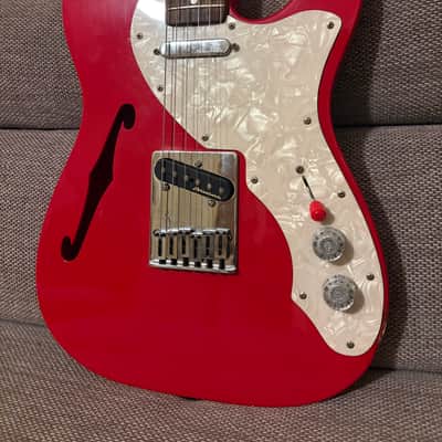 Fernandes TE-3 Telecaster Thinline Red modded MIJ Japan image 2