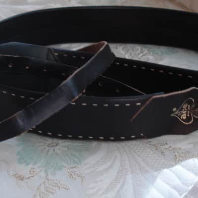 Rare 1960's ACE Genuine Black Leather Guitar Strap Excellent Condition image 5