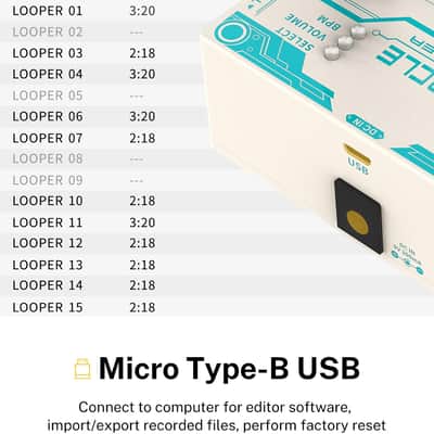 2 in 1 Circle Looper & Drum Machine Guitar Effect Pedal with Time progress Bar Display image 7