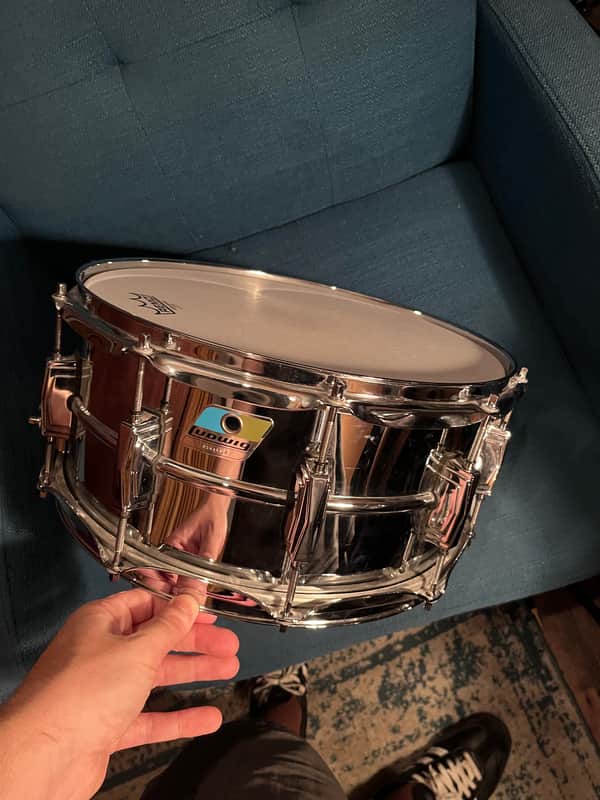 Ludwig LM402 Supraphonic 6.5x14" 10-Lug Aluminum Snare Drum 1985 - Present - Chrome-Plated image 1