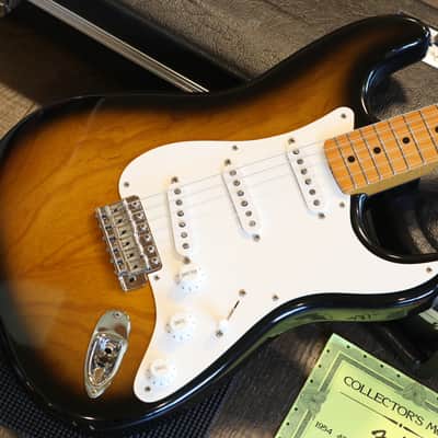 1994 Fender Limited Edition 40th Anniversary 1954 Reissue Collectors Model Stratocaster w/ Maple FB Electric Guitar 2-Color Sunburst + COA OHSC image 2