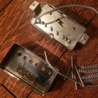 Gibson Embossed 1972 T-Top w/ Treble Cover and Screws, Chrome Pat Number Ttop Humbucker Pickup image 2