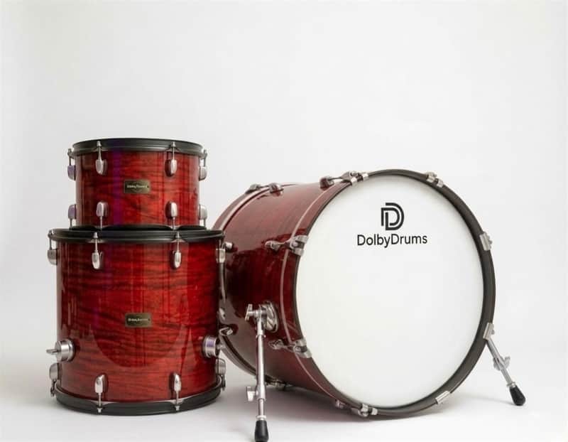 Dolby Electronic 3pc Drum Set 20” Bass Red Wood for Roland Alesis image 1