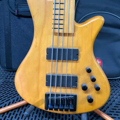Light Weight Schecter Stiletto Session-5 FL Active Fretless 5-String Bass 2010s - Natural Satin image 2