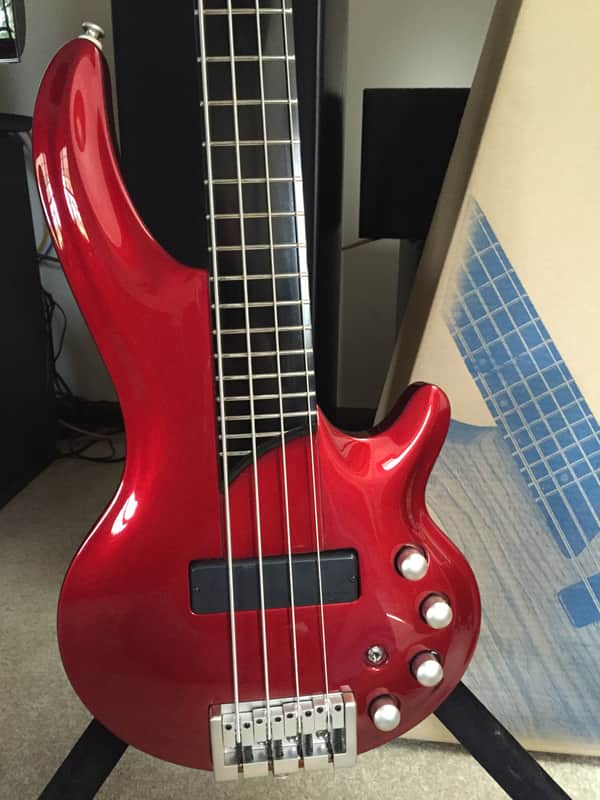 Cort Curbow 4-string bass - Metallic Red (Luthite body) - Free Shipping image 1