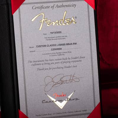 Fender Custom Shop Masterbuilt Jason Smith Custom Classic Jazz Bass NOS Zebrawood Natural With Case image 14