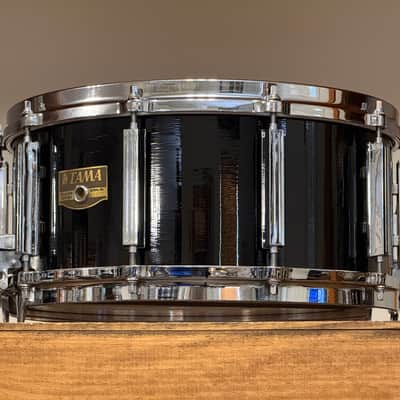 1980's Tama Artwood 6.5" x 14" Piano Black Lacquer Snare Drum image 4