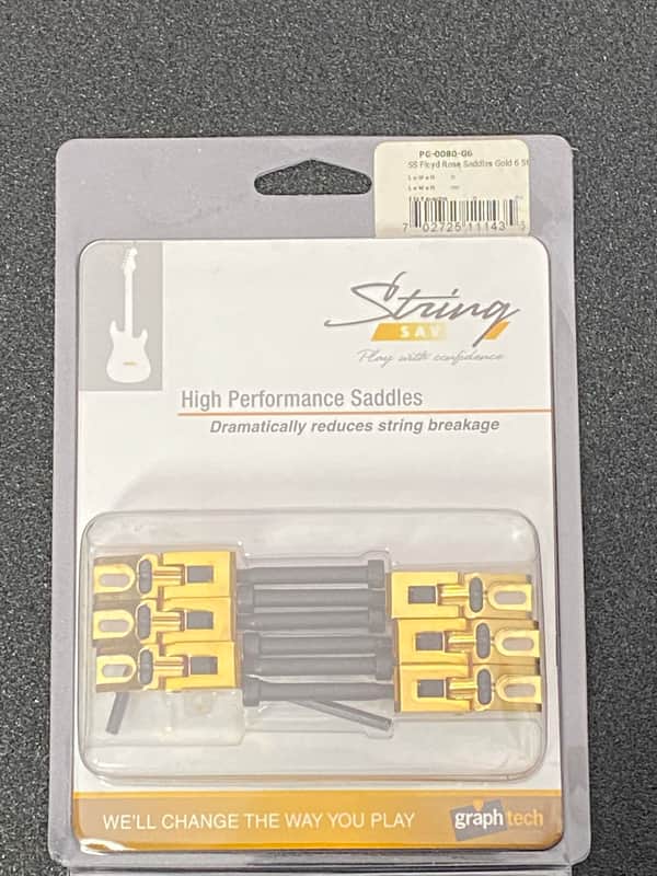 Graph Tech PG-0080-G6 Gold Floyd Rose String Saver Saddles Graphtech image 1