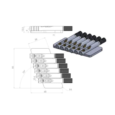 Nova Guitar Parts 6-String Multiscale Headless Guitar Bridge image 9
