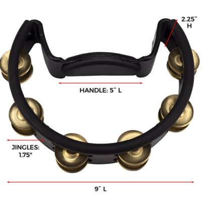 Pearl PTM-10GHX Quickmount Tambourine with Brass Jingles image 4