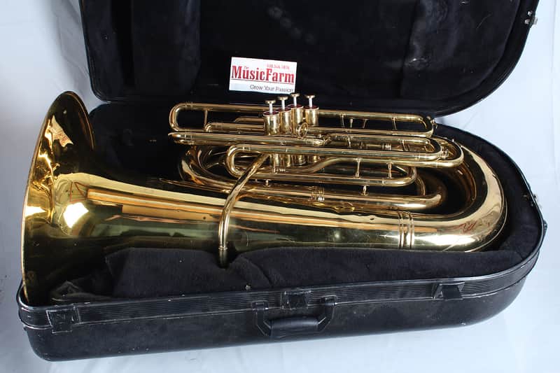 Used Conn 5J BBb Tuba W Hardshell Case Made in USA Working Valves