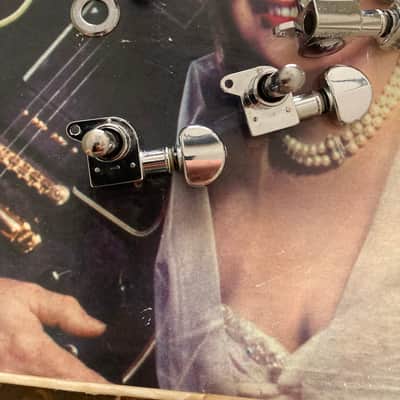 1980s Grover 205C6 Mini Rotomatic Chrome 6-Inline Tuners (w/Bushings, Washers & Screws) image 4