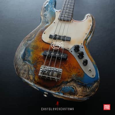 Fender Jazz Pelham Blue/Amber Paisley Bass Heavy Aged Relic (RARE) image 1