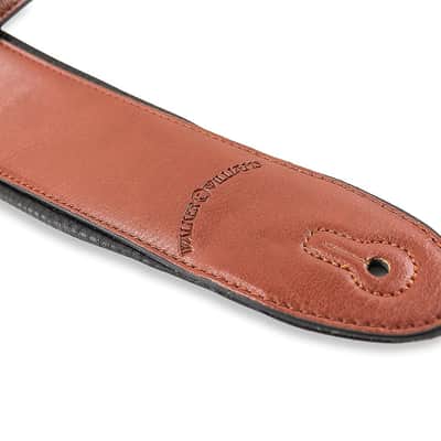 Walker and Williams G-28 Chestnut Brown Guitar Strap with Padded Glove Leather Back image 5