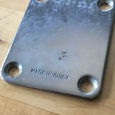 Vintage 1997 - 1998 Fender Squier Neck Plate Chrome Plating Original Light Relic NC Serial image 2