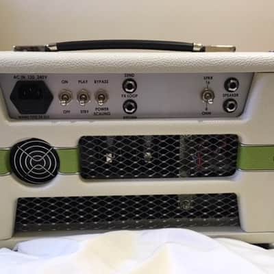 Jackson Ampworks NewCastle 30 Head + Isolation 1x12 Cab — Boutique Tube Amp 2016 - White with lime green inlays image 3